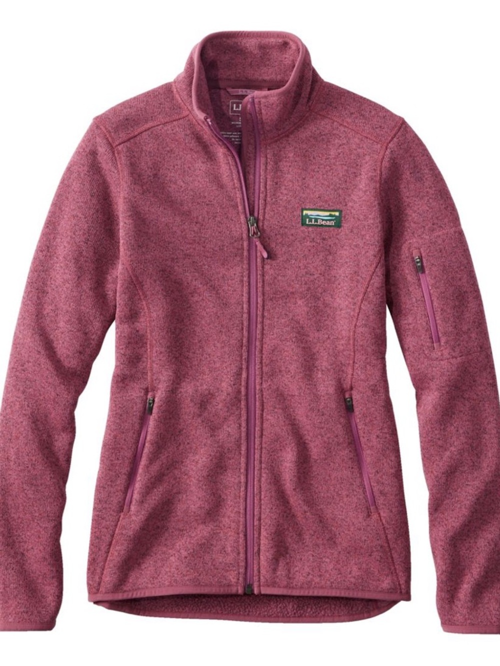 L.L. Bean Women's Petite Small Raspberry Full-Zip Fleece Jacket